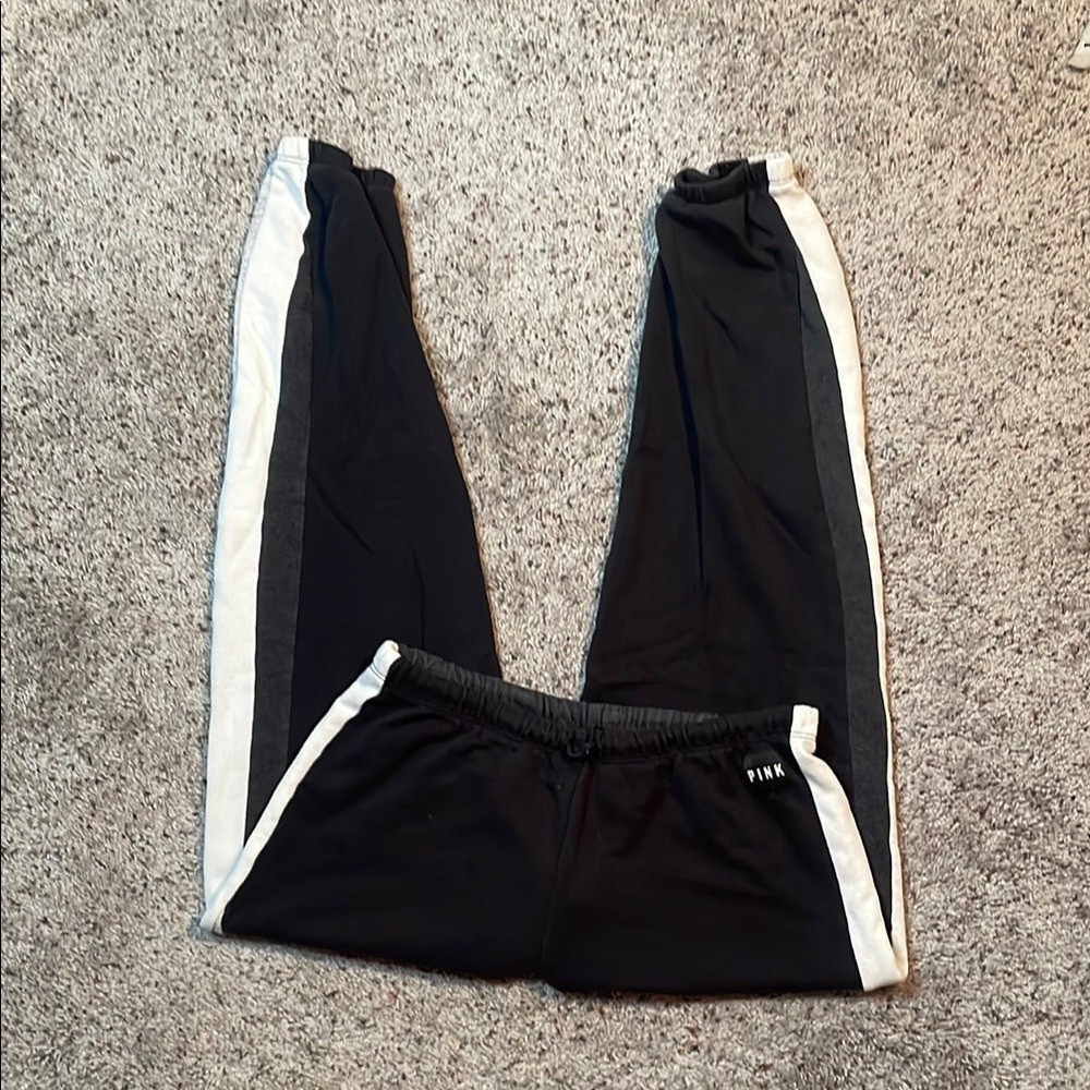 PINK‎ Victoria’s Secret Black Gray White Joggers Size Medium